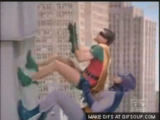 Meme: Classic Batman series, climbing the wall using old-techniques