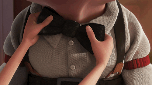 Meme: Disney Pixar's Up movie, tie getting adjusted