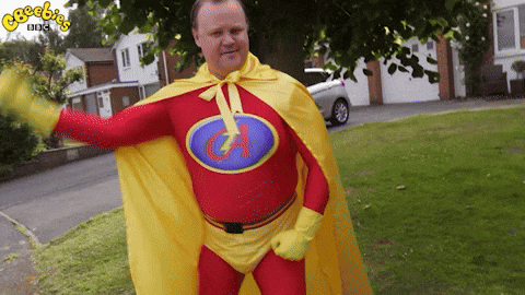 Meme: any 'man' dressed as a superhero, exuding confidence
