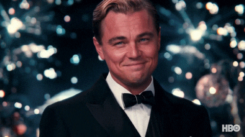 Meme: The Great Gatsby movie, Leonaddi Decaprio cheers
