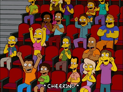 Meme: The Simpsons, crowd cheering