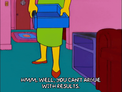Meme: The Simpsons, Marge Simpson, you can't argue with results