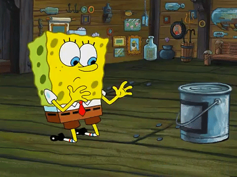 Meme: SpongeBob opening a paint can