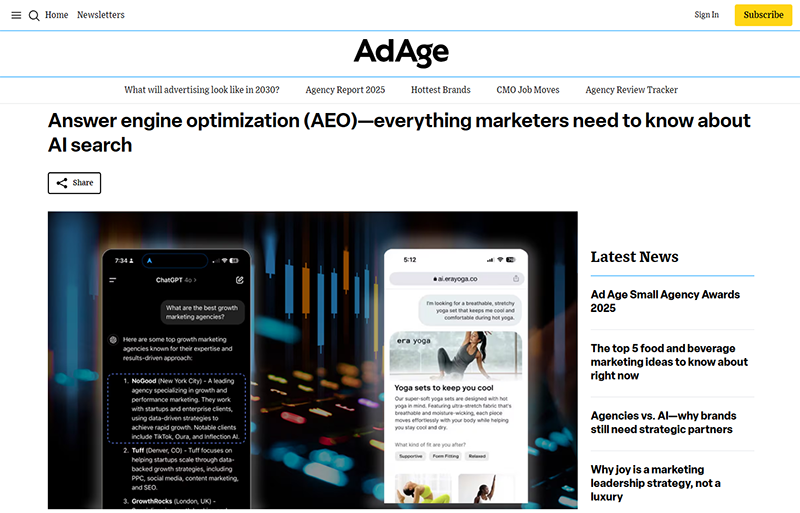Ad Age: Answer engine optimization (AEO)—everything marketers need to know about AI search