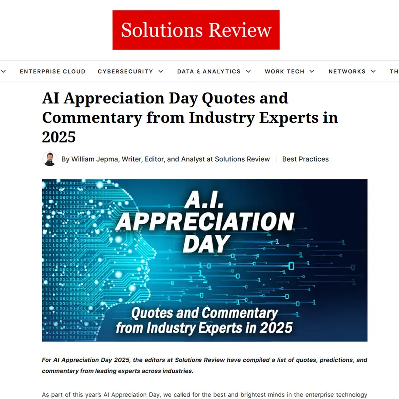 Solutions Review AI Appreciation Day quotes and commentary article